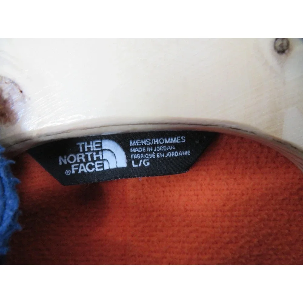 The North Face Fleece Jacket Mens Large Orange Blue Full Zip Colorblock Hiking
